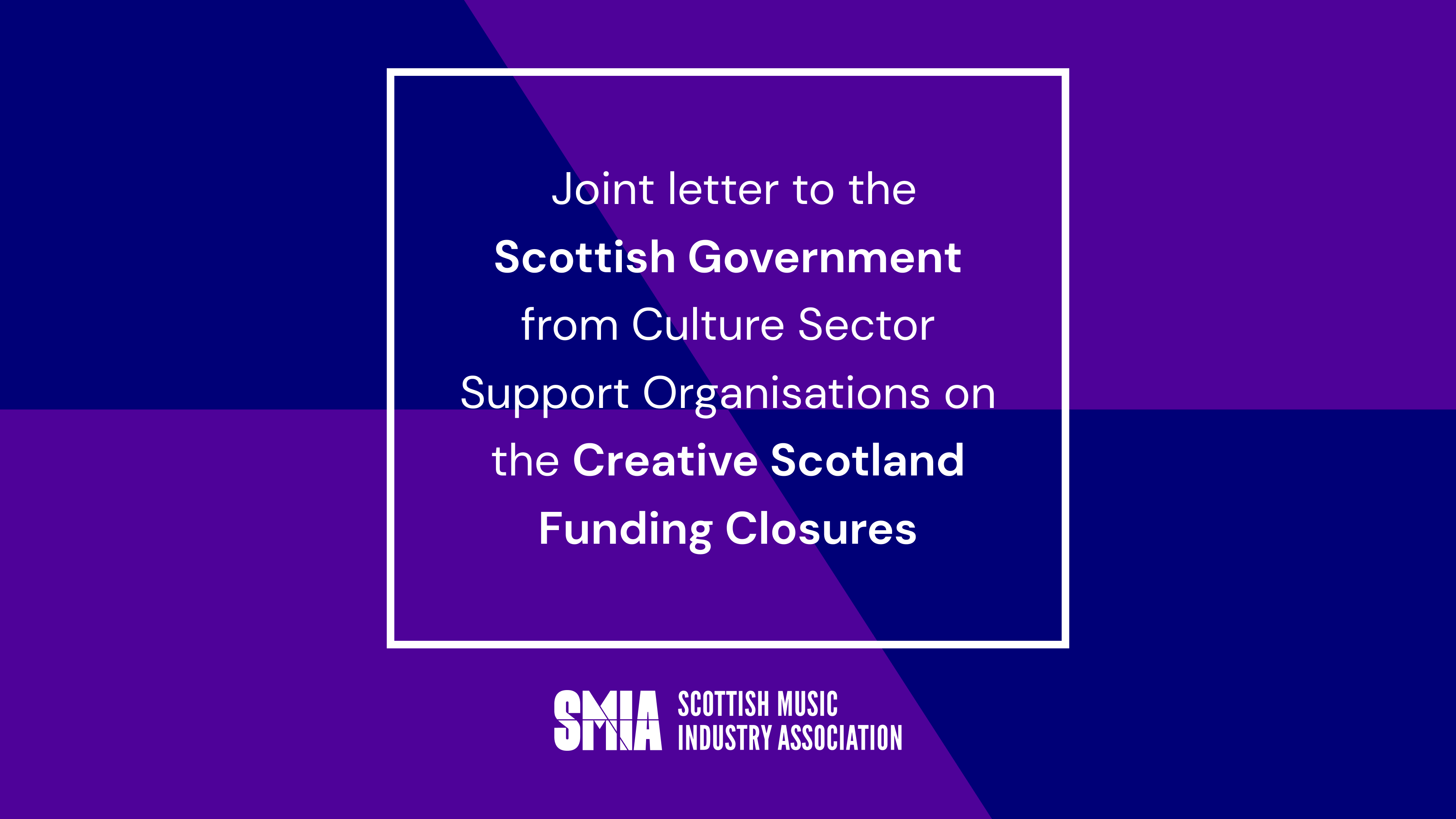 Joint letter to the Scottish Government from Culture Sector Support Organisations on the Creative Scotland Funding Closures
