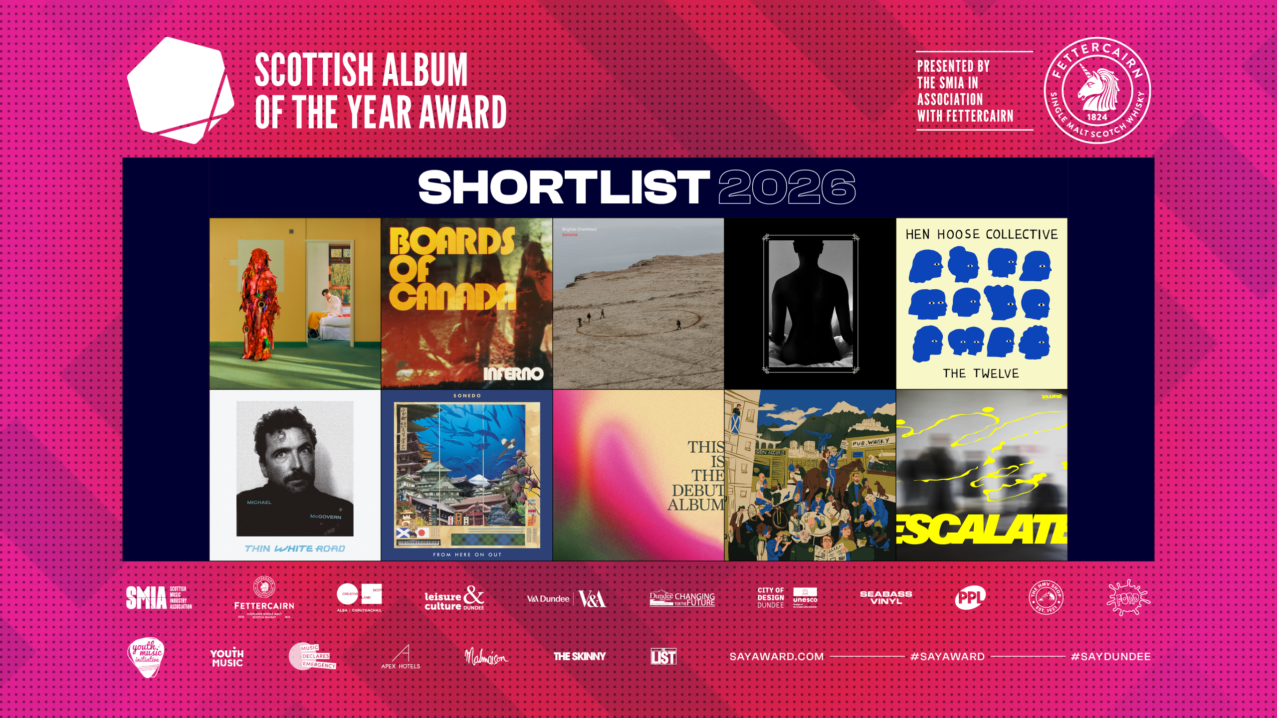 The Scottish Album Of The Year (SAY) Award Announces Shortlist For 2026